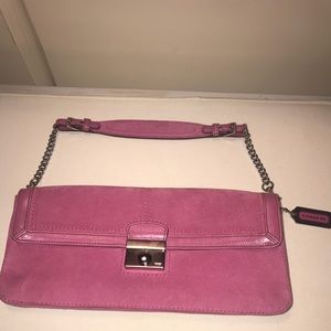 Coach pink suede bag